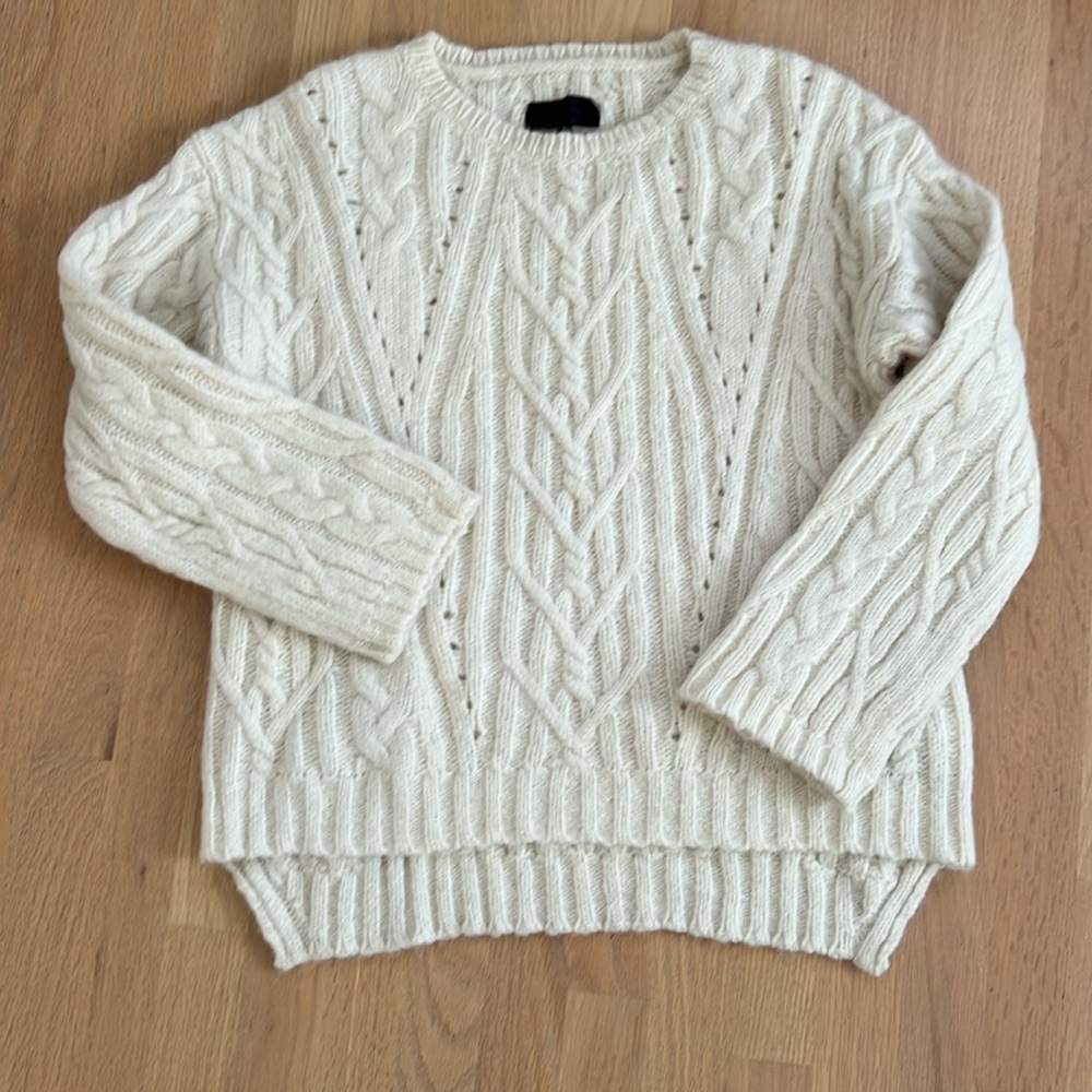 Nili Lotan Cream Cable Knit Sweater